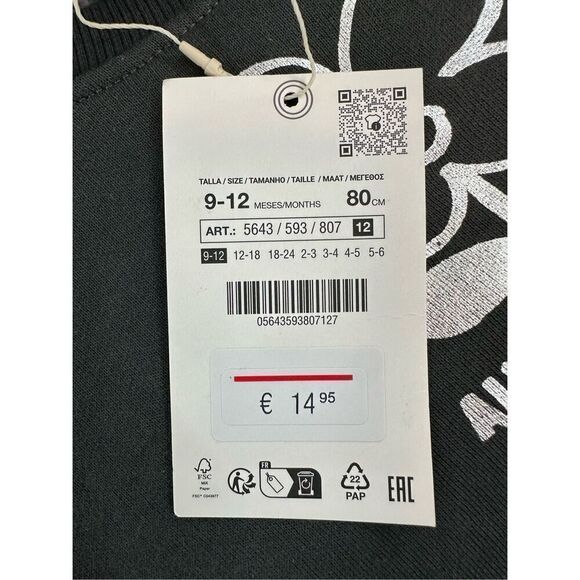 NWT Zara Baby Crew Neck Sweatshirt - Always Flowers - Picture 4 of 7